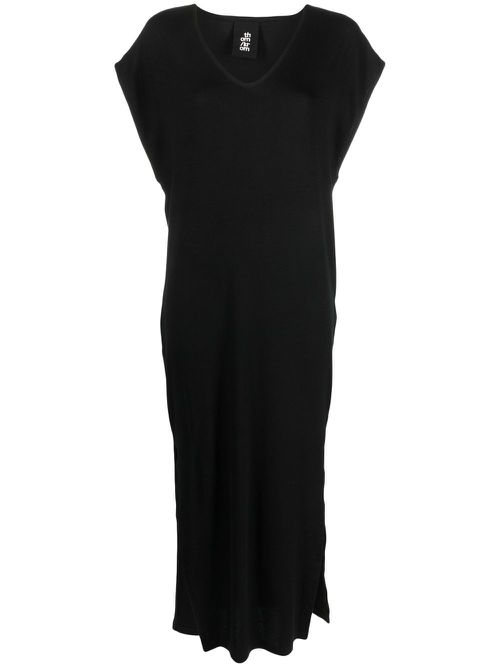 V-neck midi dress - Black