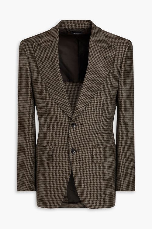 Houndstooth tweed blazer - Brown - IT 50