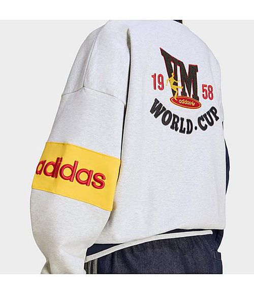 Women's Originals Sweden World Cup Crewneck Sweatshirt in Light Grey Heather/Night Indigo/Bold Gold 