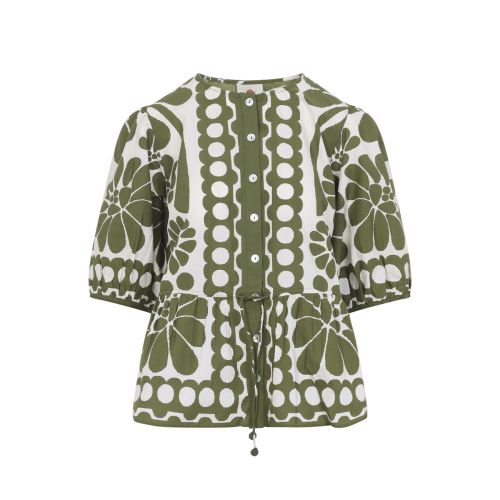 Green Relaxed Printed Shirt