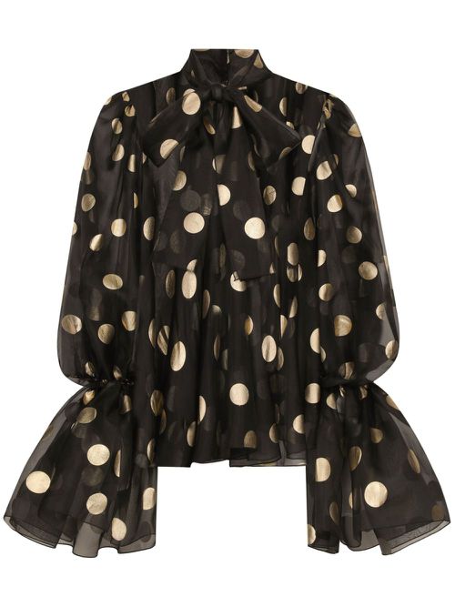 Dotted Silk Blouse