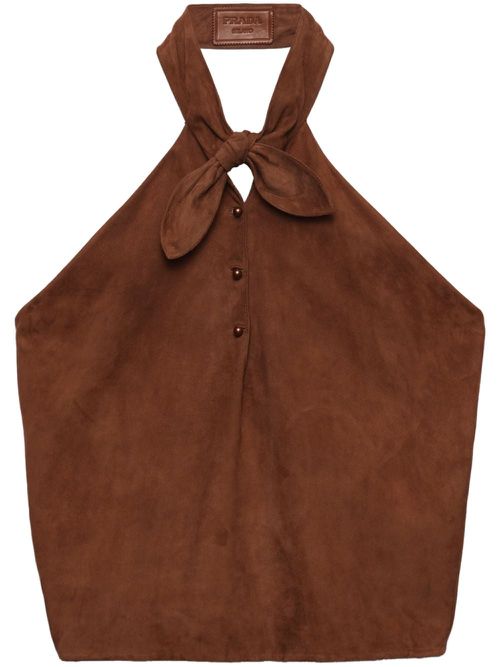 Suede halter top - Brown