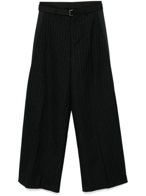 Pinstriped trousers - Black