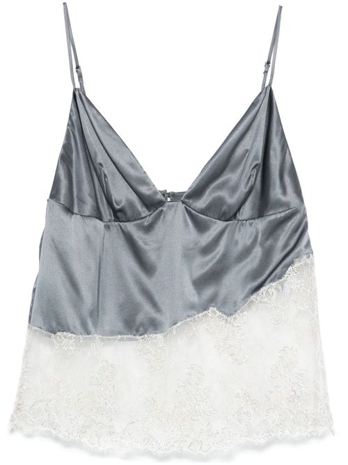 Lace-detail top - Grey