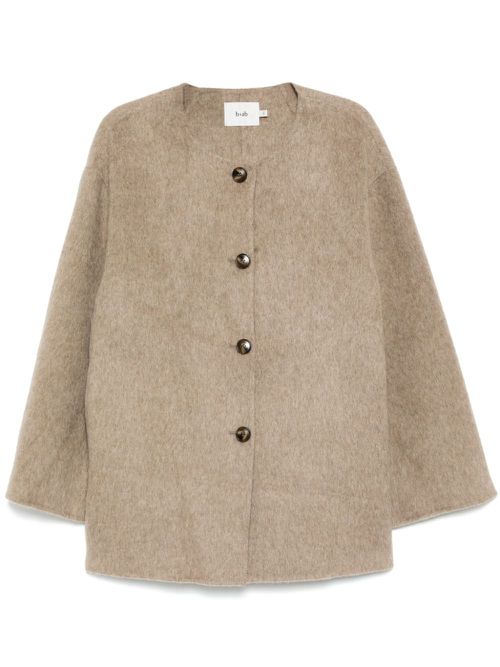 Wrap-around shawl jacket - Brown