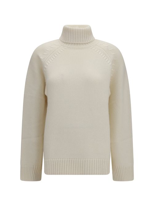 Turtleneck Cashmere Sweater — Beige
