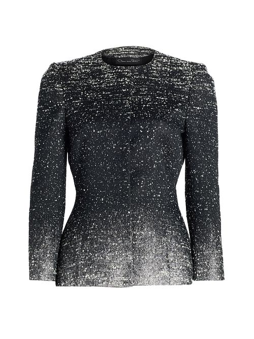 Women's Metallic Ombré Bouclé Knit Jacket - Black Ivory