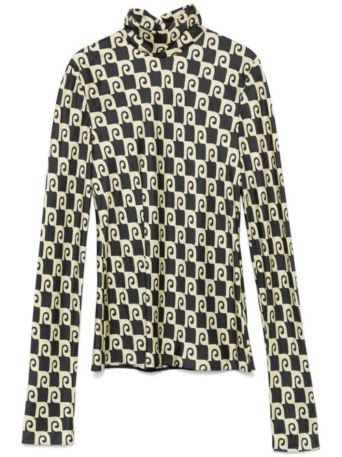 Roll-neck long-sleeve top - Yellow