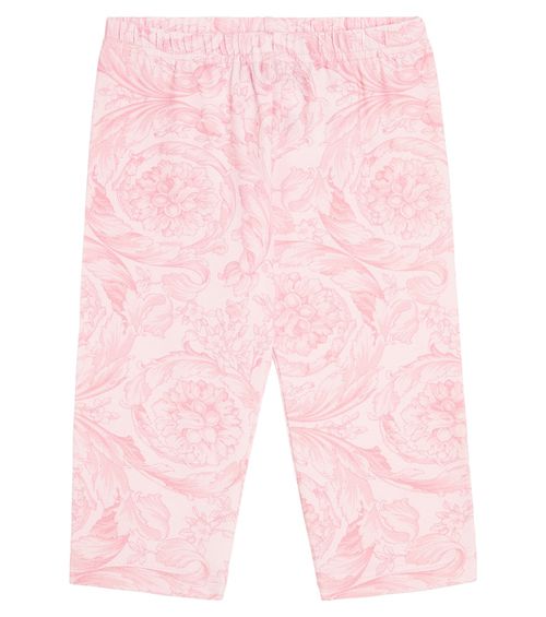 Versace Kids Baby Barocco cotton-blend leggings