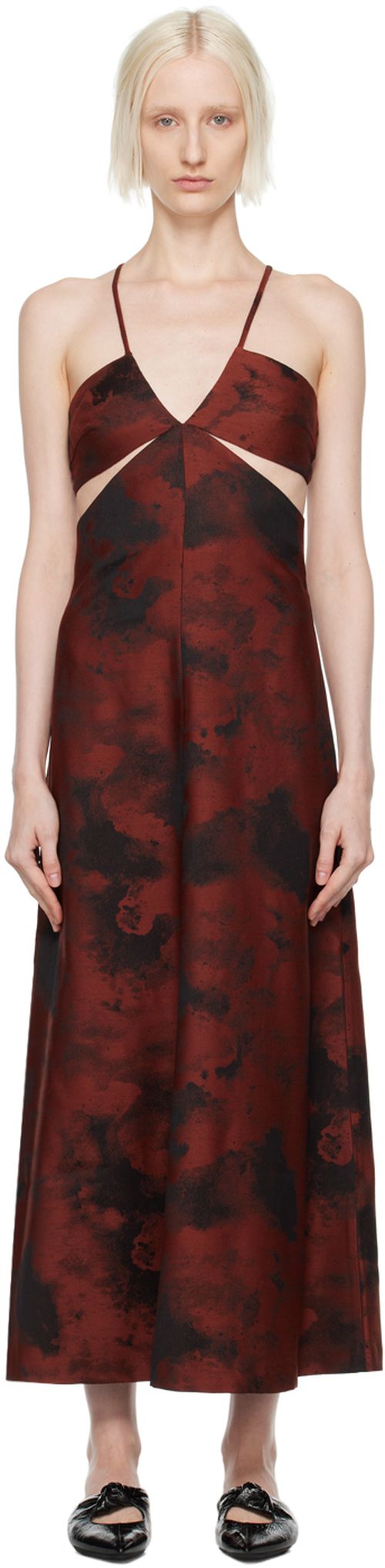 BITE Red & Black Aquilone Midi Dress