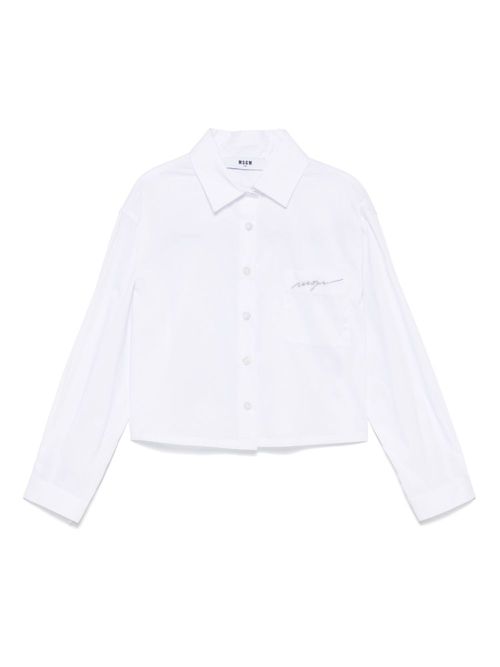 Logo-embroidered shirt - White