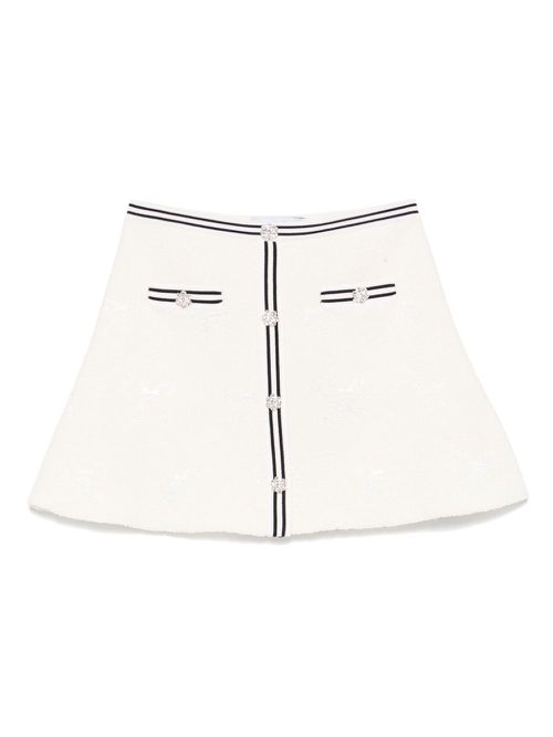 Jacquard knit skirt - White