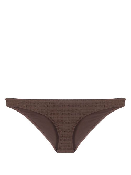 Textured bikini bottoms - Brown