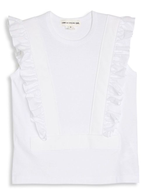 Ruffled cotton top - White