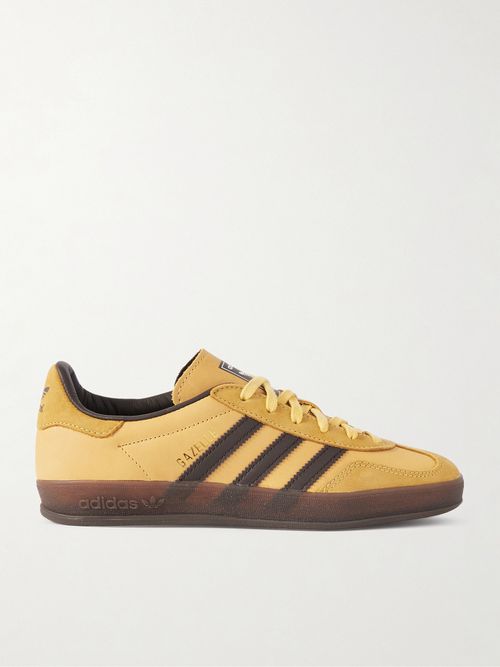 Gazelle Indoor Leather-trimmed Nubuck Sneakers - Yellow