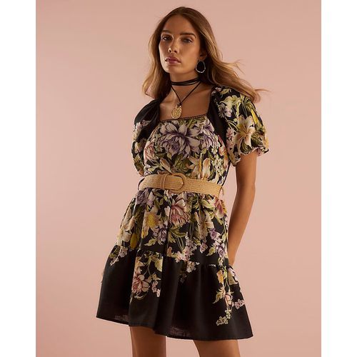 River Island | River Island Womens Mini Dress Black Floral Short Sleeve  Belted | Realry