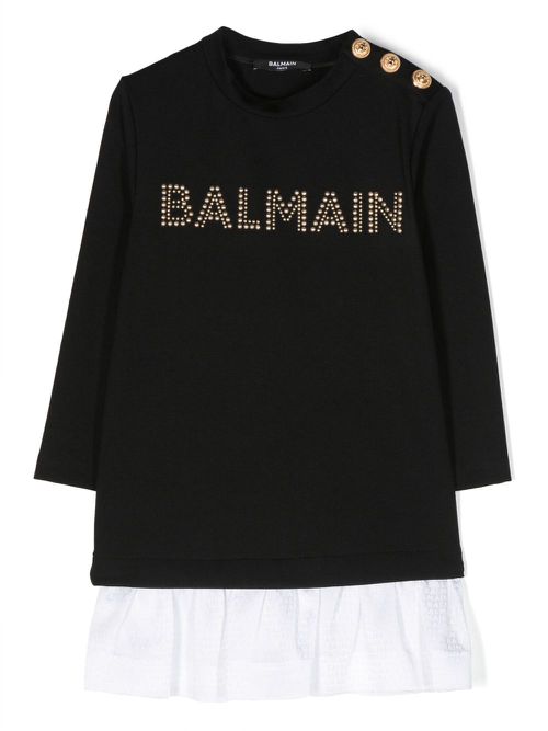 Logo-embellished sweatshirt dress - Black