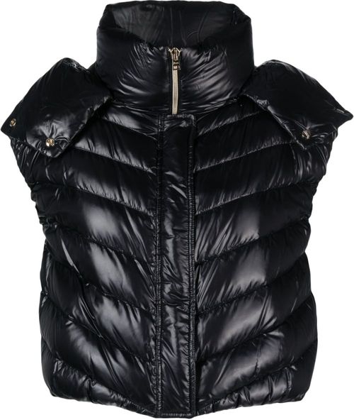 Cropped down gilet - Black
