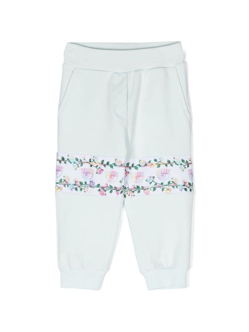 X Monnalisa Eyelike-print track pants - Blue