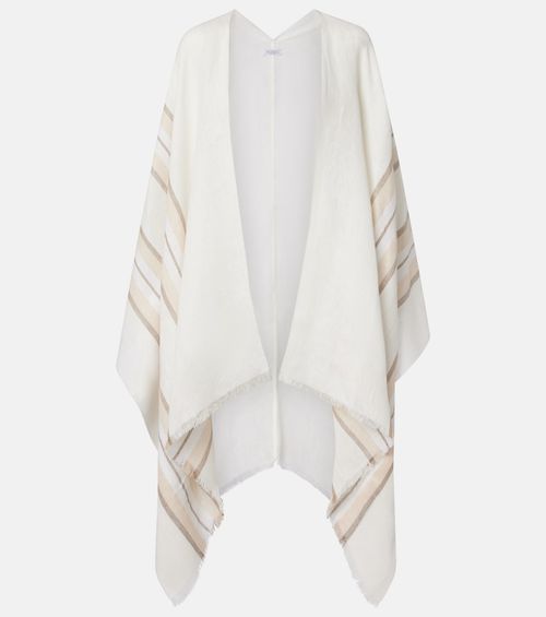 Striped linen, cashmere, and silk scarf