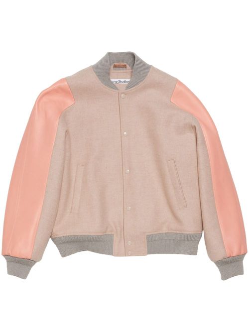 Wool-blend bomber jacket - Pink