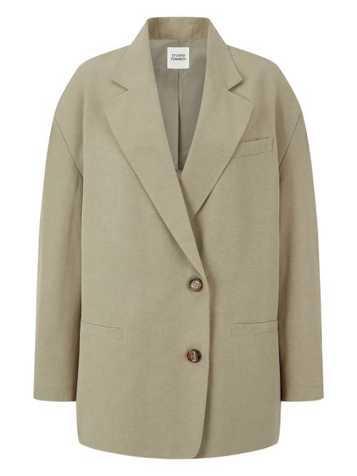 Single-breasted blazer - Neutrals