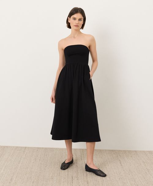 Women's Black Fit & Flare Strapless Dre