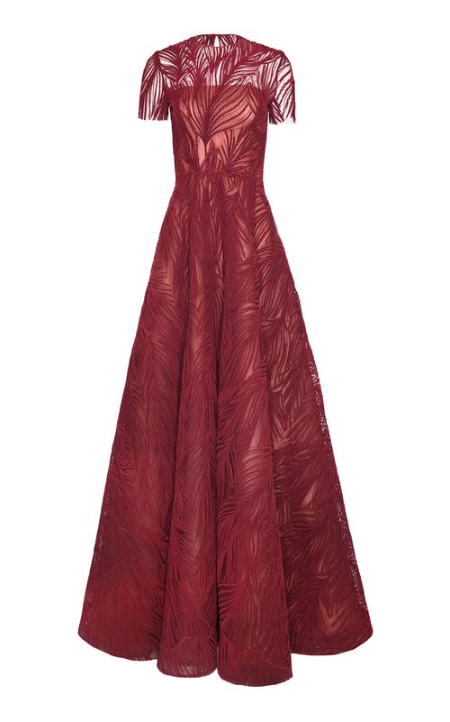 Light Velvet Cap Sleeve Gown - Moda Operandi