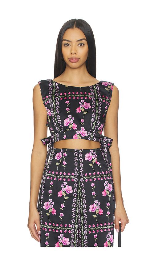 MISA Los Angeles Olena Top in Black. L. Also in