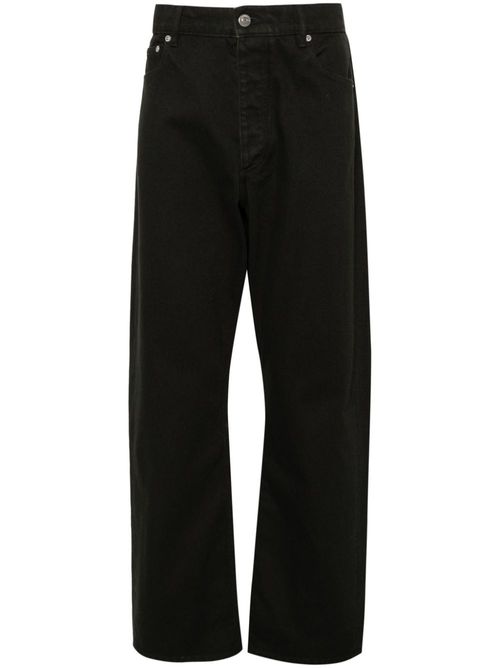 Straight-leg cotton-blend jeans - Grey