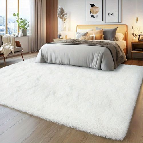 TEMU Large Area Rugs For Living Room Cream Shag Rug For Bedroom Non-slip Ultra Fluffy Rug Modern Plush Carpet For Room Dorm Fuzzy Rug For Home Decor