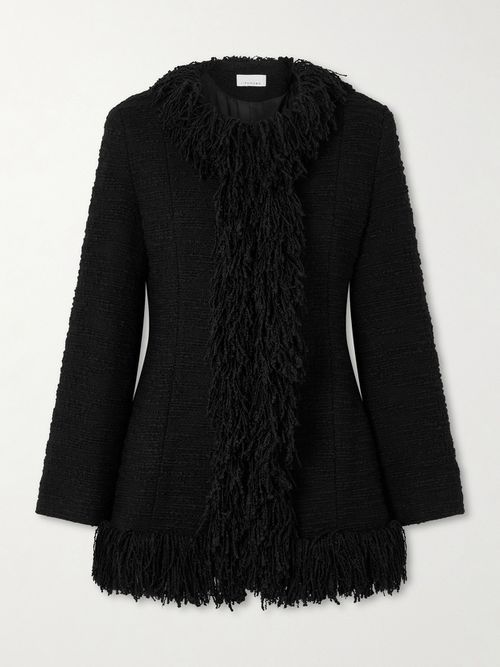 Banker Fringed Wool-blend Bouclé-tweed Jacket - Black