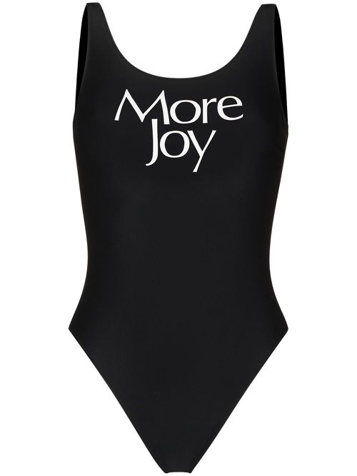 Logo print swimsuit - Black