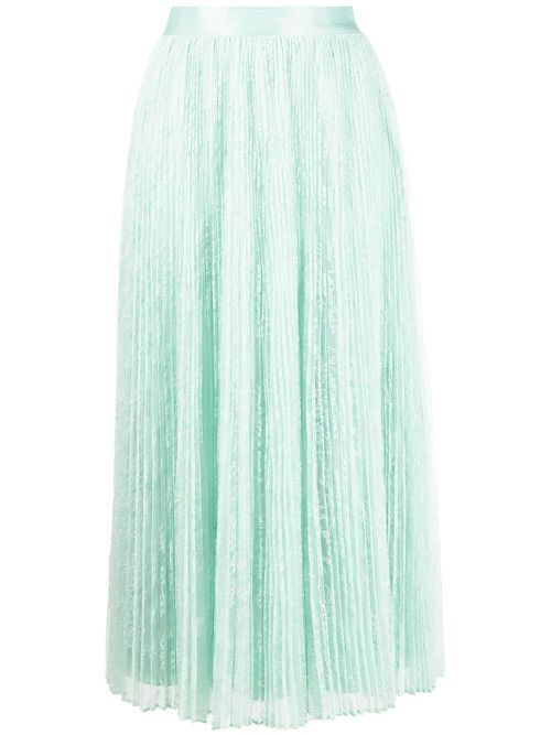 Pleated high-waisted skirt - Green