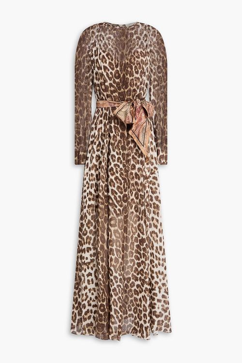 Leopard-print georgette maxi dress - Animal print - 1
