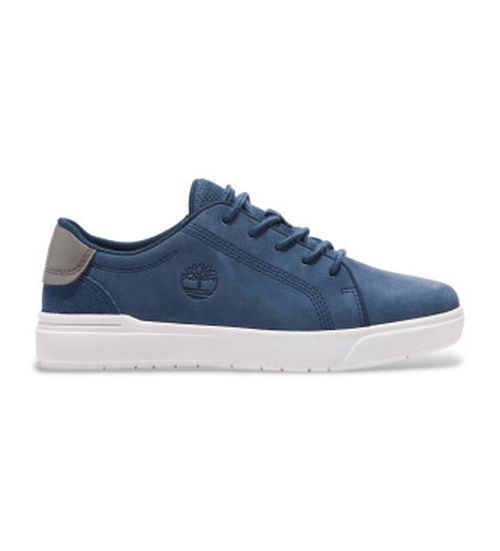 Timberland unisex for kids. TB0A2CVK2881 Seneca Bay blue leather lace-up trainers (40), Flat, Laces, Casual, children's fashion