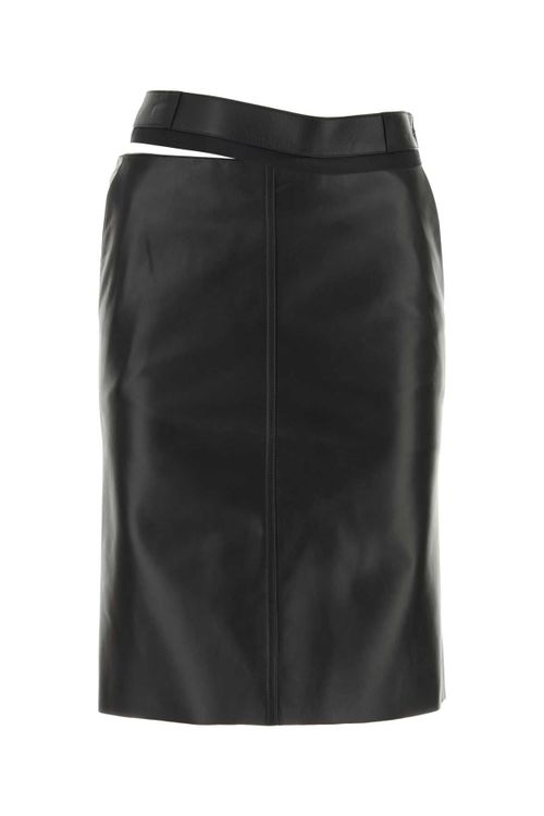Calf Leather Skirt — Black