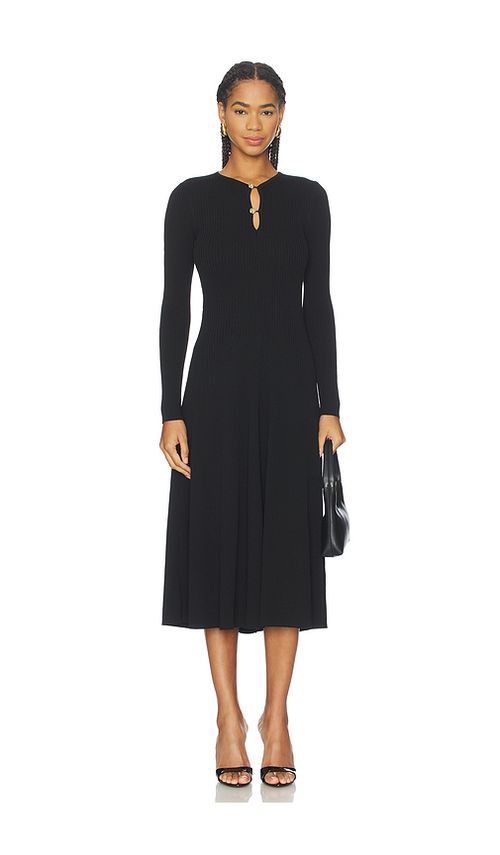 Astr the label vestido midi fallyn en color negro XL también en L, M