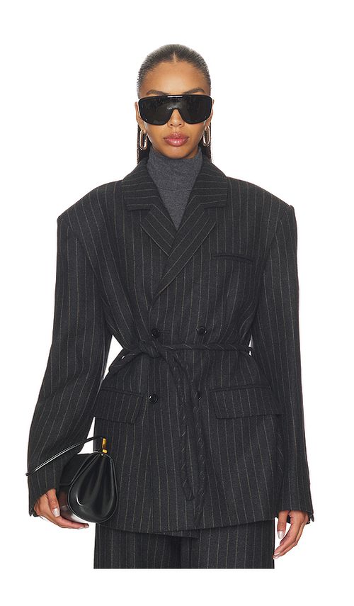 Nanushka Osono Blazer in Charcoal. L. Also in M