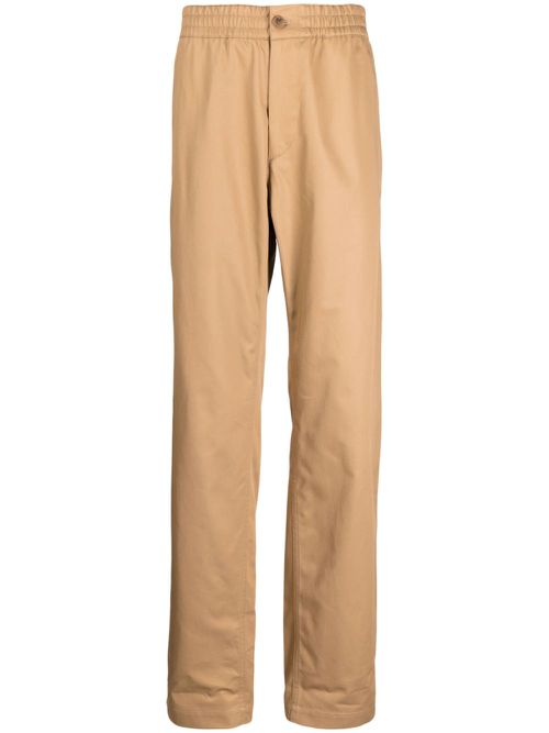 Mid-rise straight-leg trousers - Brown