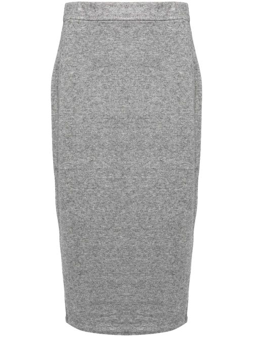 Cozy knitted midi skirt - Grey
