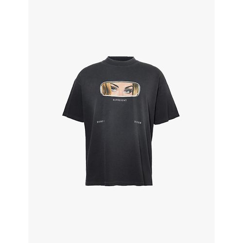Mens Stained Black X Duke + Dexter Mirror Brand-print Cotton-jersey T-shirt 