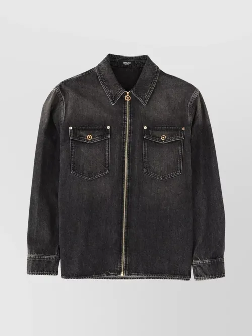 Versace - tailored jacket with buttoned cuffs and pocket