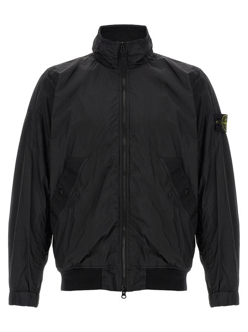 Garment-Dyed Nylon Jacket — Black