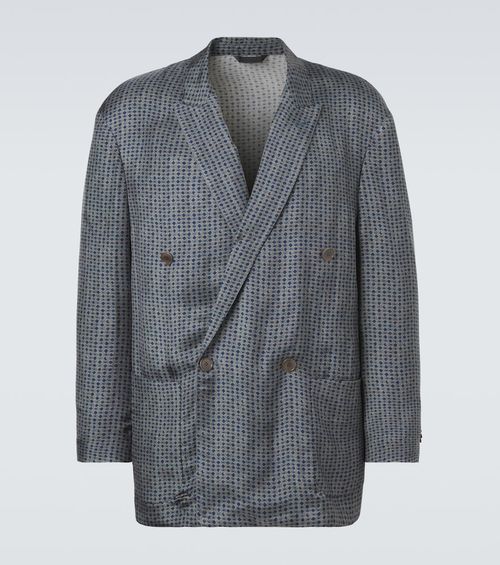 Printed double-breasted blazer