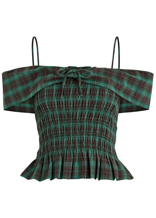 Elsa Smocked Checked Cotton top