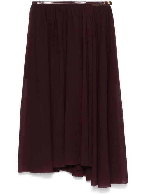 Pleated midi skirt - Brown