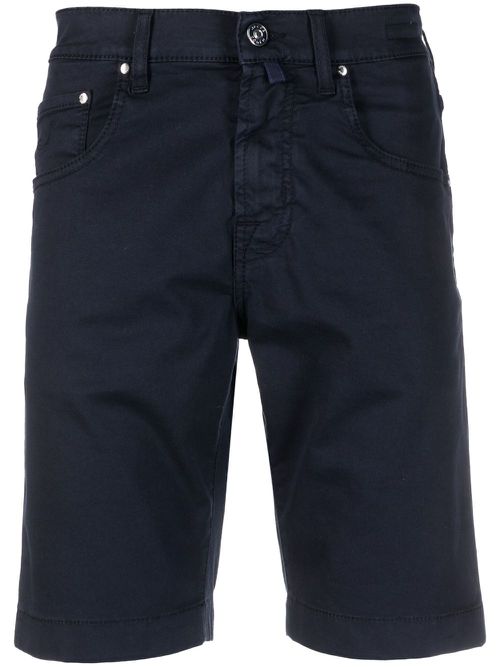 Logo-patch straight shorts - Blue