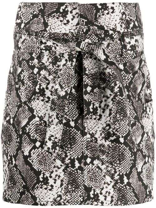Snakeskin print mini skirt - Grey