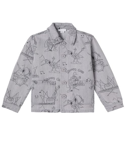 Printed denim jacket